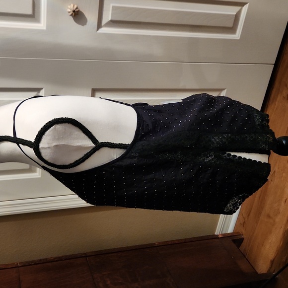 Free People, NWT,  Women's Top,  Size Medium,  Black, gold beads - Picture 3 of 11